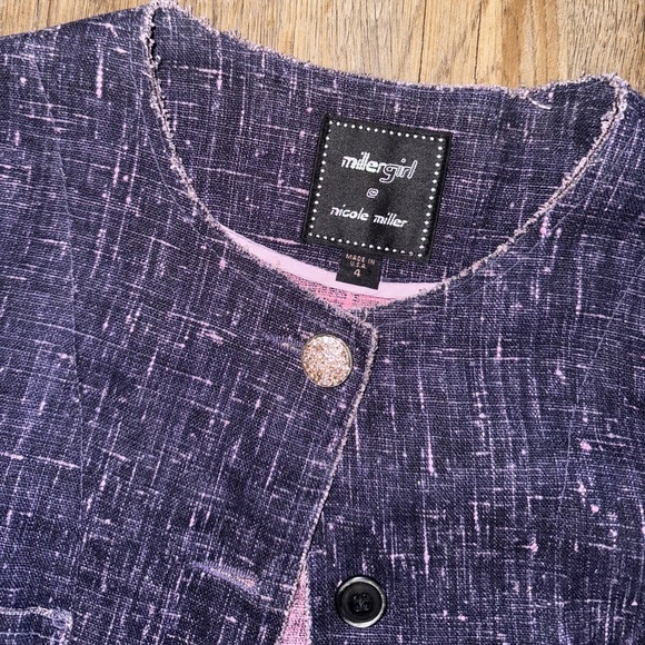 Nicole Miller • Miller Girl Linen Raw Edge Pantsuit - Picture 5 of 15